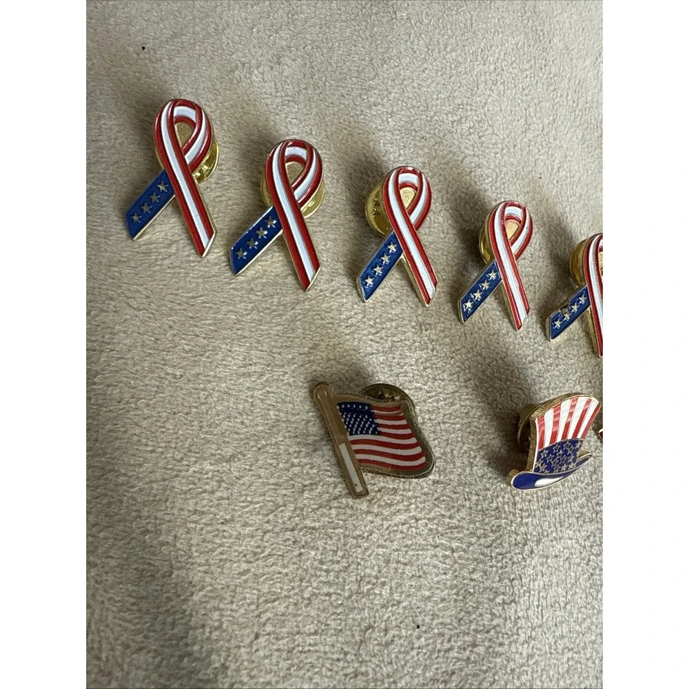 Uncle Sam's Top Hat Lapel Pin Red White & Blue Stars Stripes Patriotic 4322‎